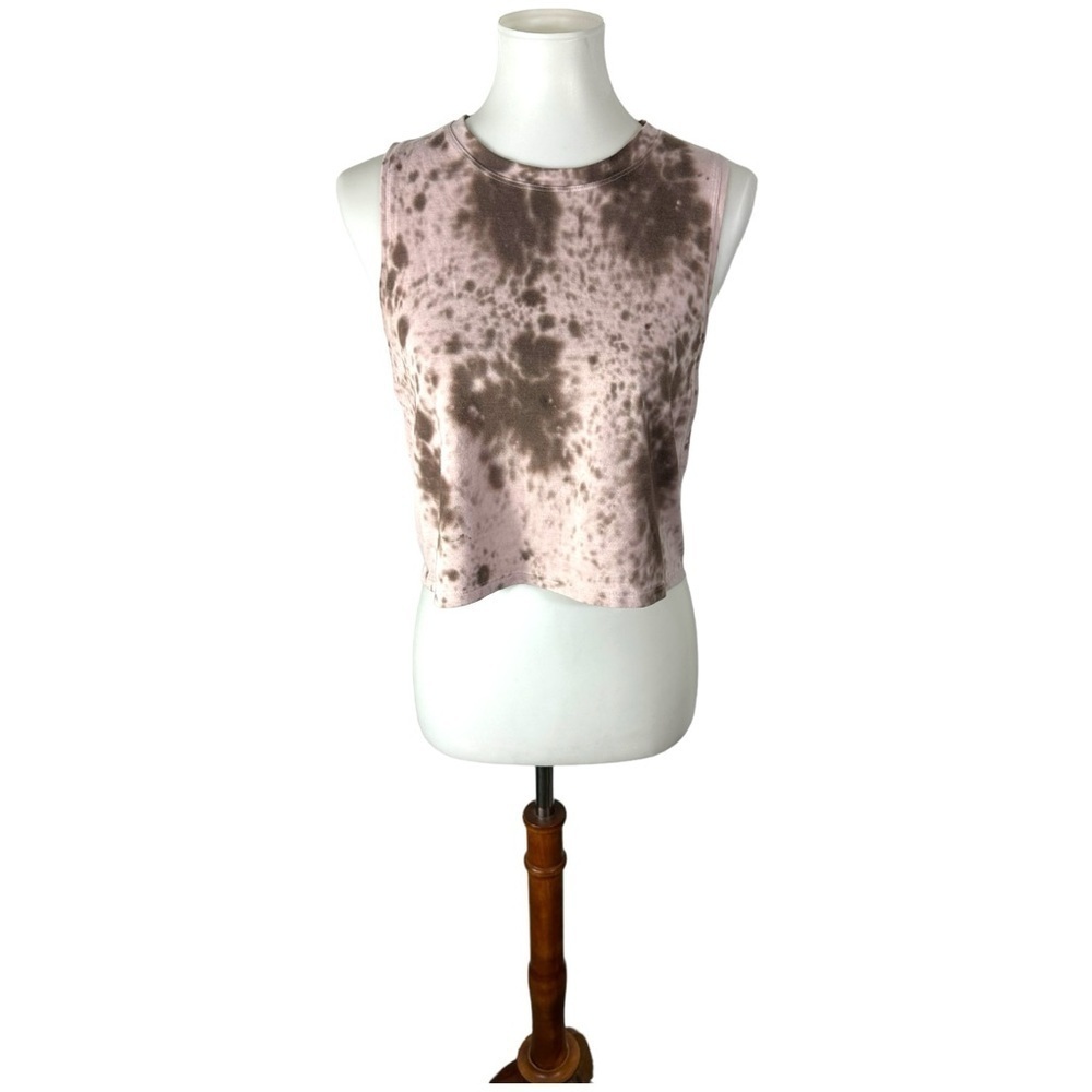 Lululemon Cut Back Crop Tank Top Marble Dye Silky French Press Size 8 - Picture 2 of 6